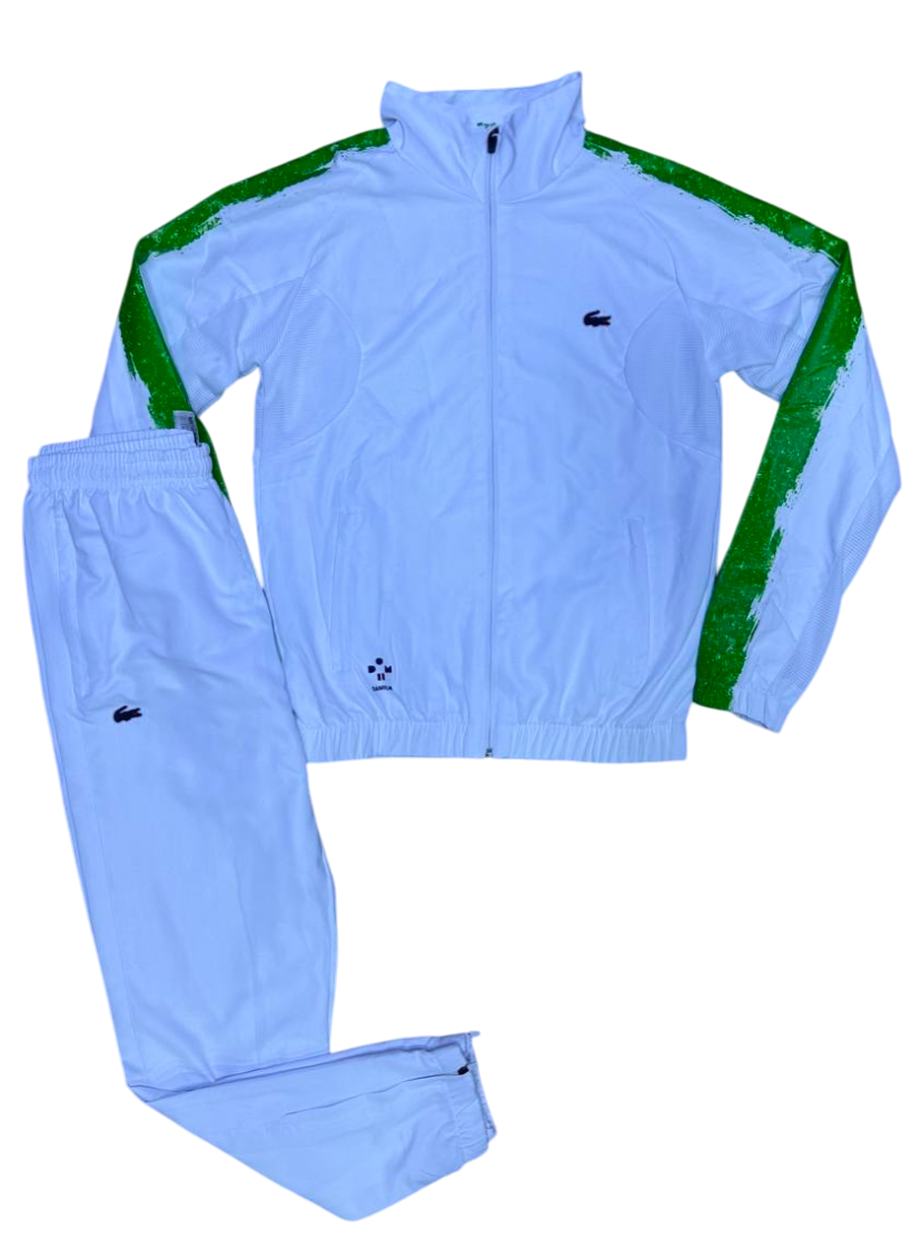 TRACKSUIT Lacoste white-Green